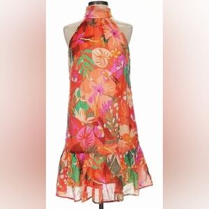 NWT 1. State Vibrant Floral Sleeveless Dress Size SM Rayon‎ Flowy